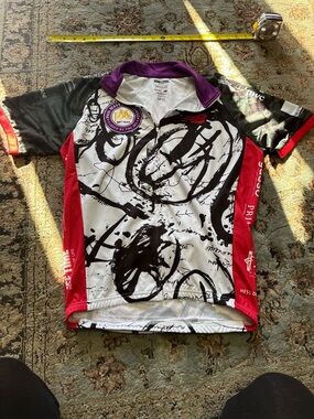 New Balance Mens Short Sleeve Cycling Jersey - White/Black/Red